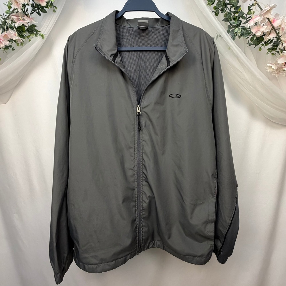 C9 by Champion Mens XL Gray Full Zip Windbreaker Jacket Mesh Lined Lightweight